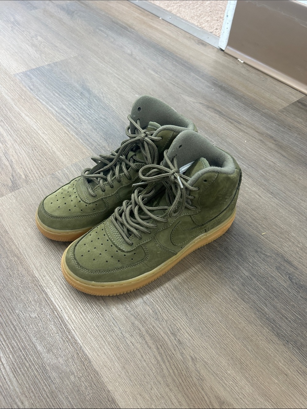 Nike Kids Olive Green High-Top Sneakers with Gum Outsole